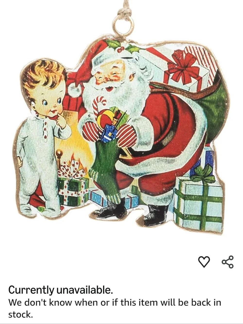 Abbott Collection 37-IMPRINT-043 Santa with Boy Ornament BNWT RETIRED 2022